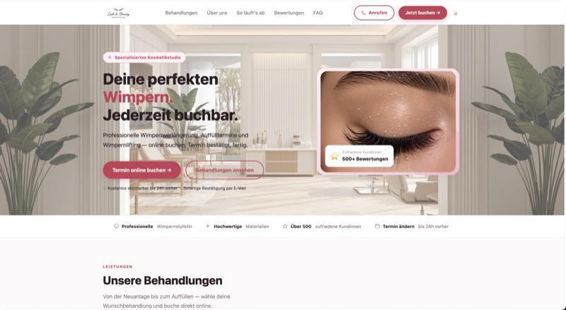 Studio Management System, Online-Buchungssystem für Beauty-Studios