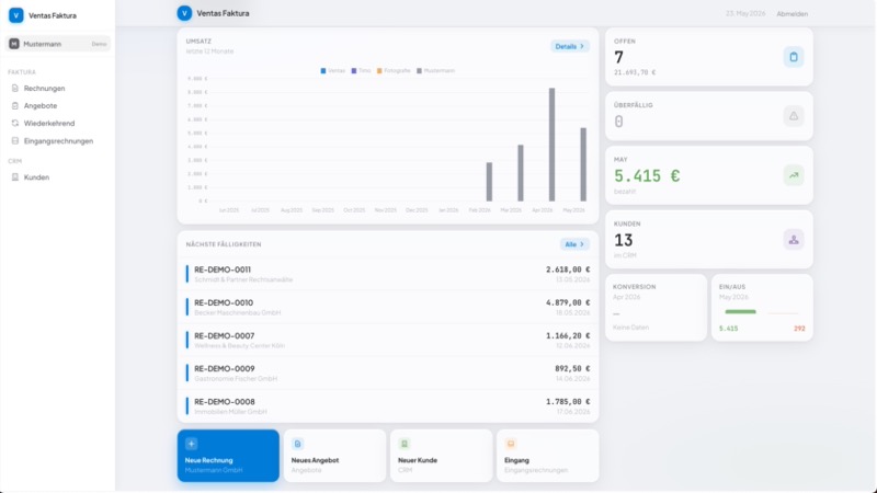 CRM & Faktura, Kundenverwaltung und Rechnungserstellung